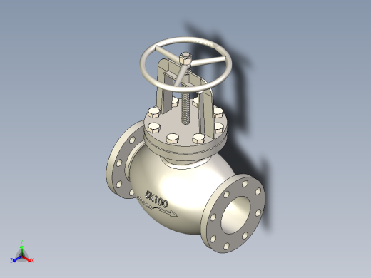 日标铸铁 铸钢截止阀 截止止回阀-JIS5K-100正等轴测缩略图