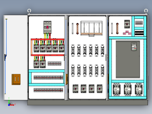 三柜组装630A正装刀开关变频器星三角控制柜 55904前视缩略图