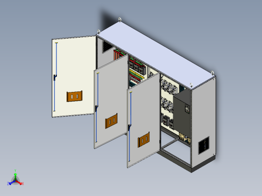 三柜组装630A正装刀开关变频器星三角控制柜 55904正等轴测缩略图