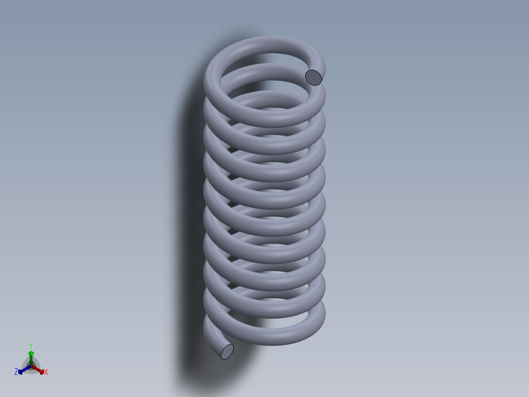 减震器弹簧正等轴测图
