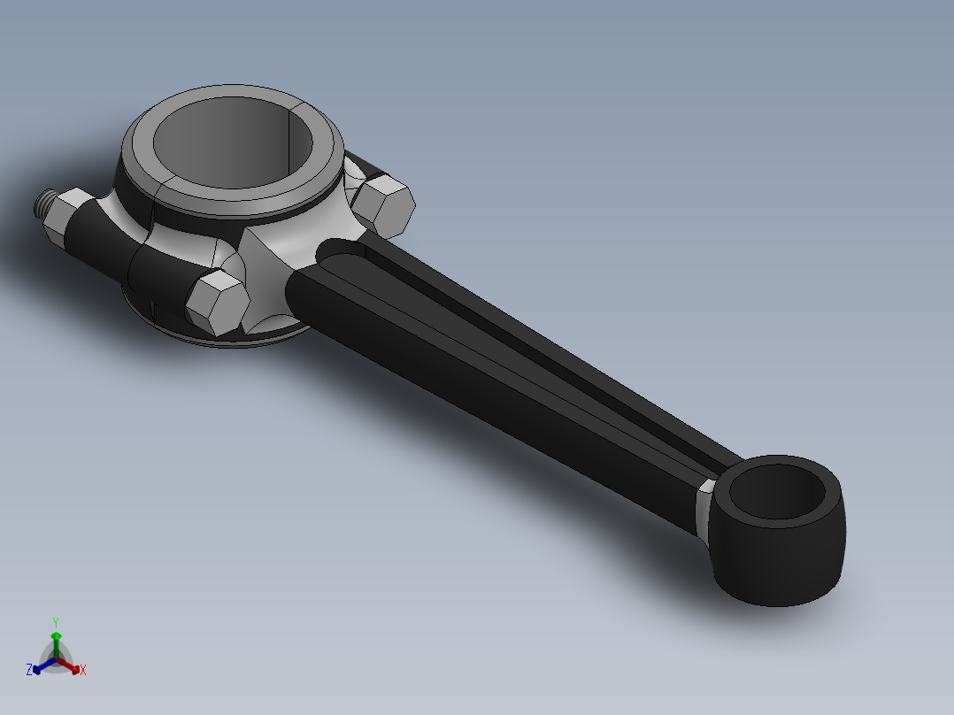 连杆总成正等轴测图