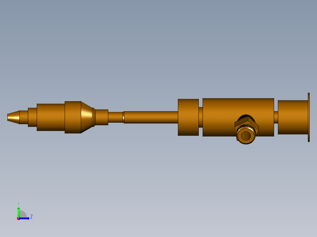 高压水射流切割刀水刀切割头左视图
