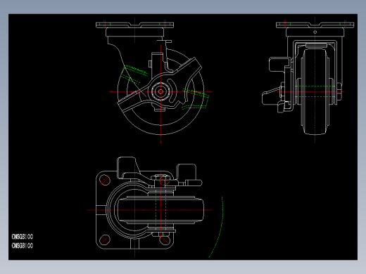 刹车轮的三视图