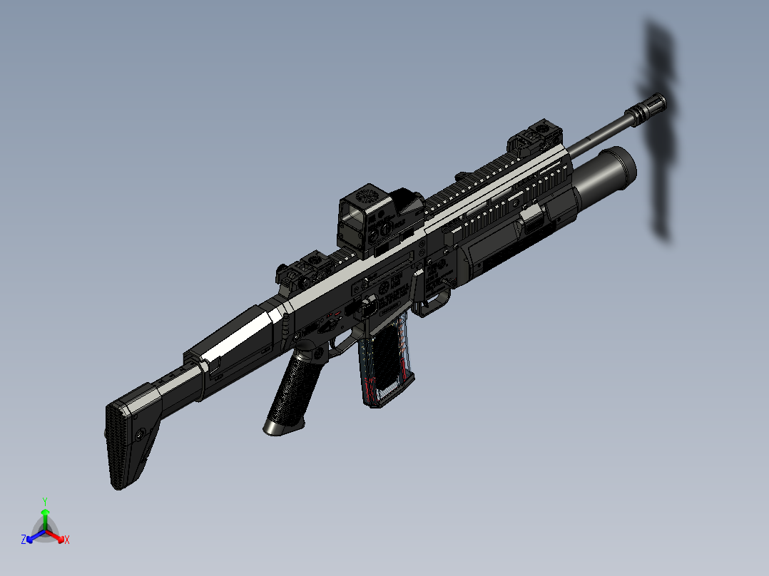 手枪左轮冲锋枪老式狙击步枪设计3D图纸perun-2-1 6 STP