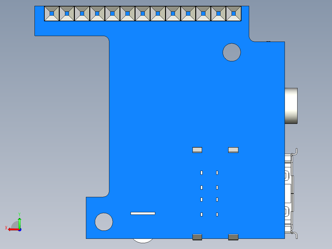 orange pi零扩展板13后视图