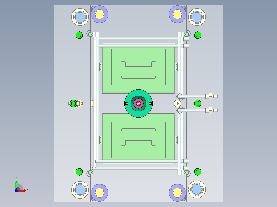 整理箱上盖的注塑模具设计-塑料注射模含NX三维、模流及10张CAD图前视图
