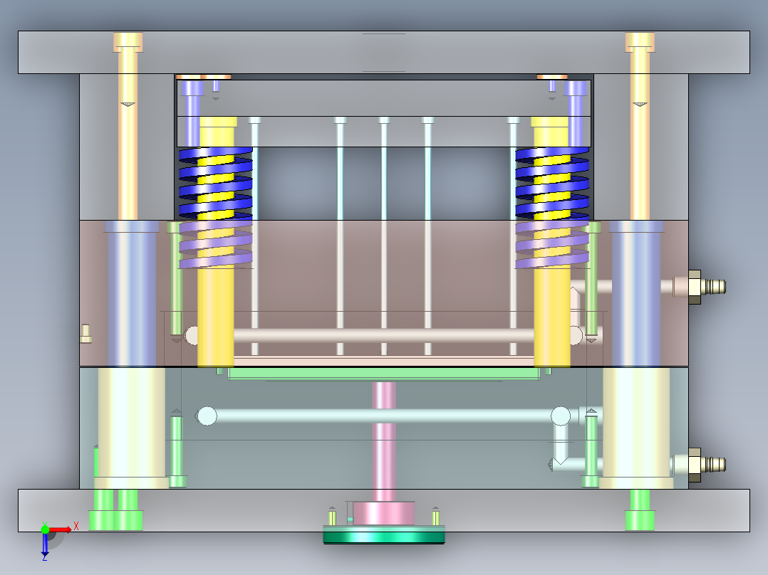 整理箱上盖的注塑模具设计-塑料注射模含NX三维、模流及10张CAD图俯视图