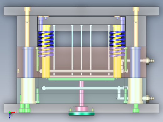 整理箱上盖的注塑模具设计-塑料注射模含NX三维、模流及10张CAD图俯视缩略图