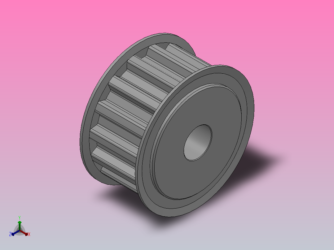 标准型梯形齿同步带轮T10型_ST10HC-15-20-dc12-A正等轴测图