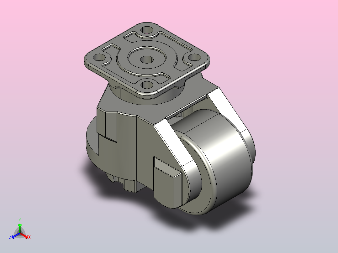 DX-150F福马轮，脚轮正等轴测图