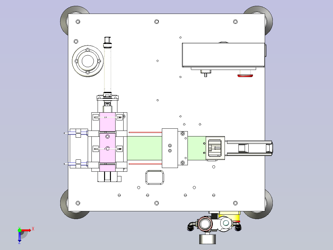 自动插钢针机自动上料设备俯视图