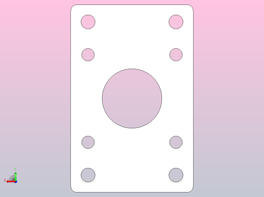 标准型SC系列气缸安装附件法兰连接板FA[FY-SC63FA]后视图