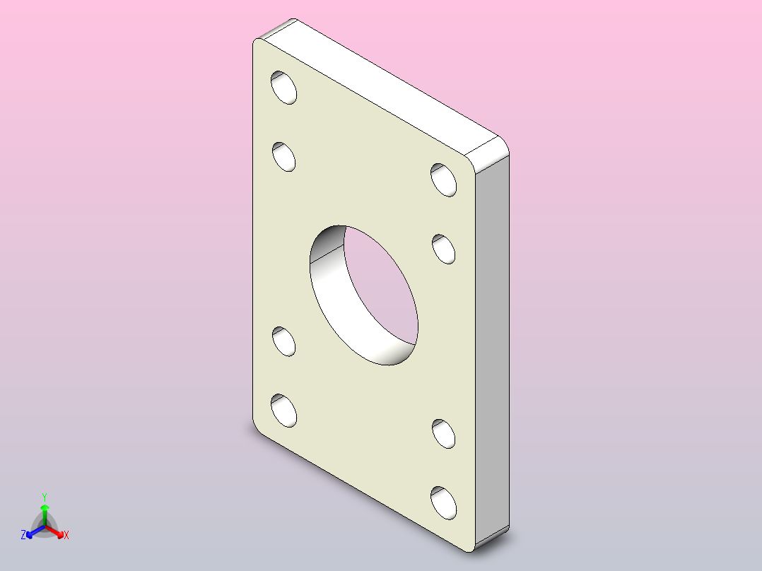 标准型SC系列气缸安装附件法兰连接板FA[FY-SC63FA]正等轴测图