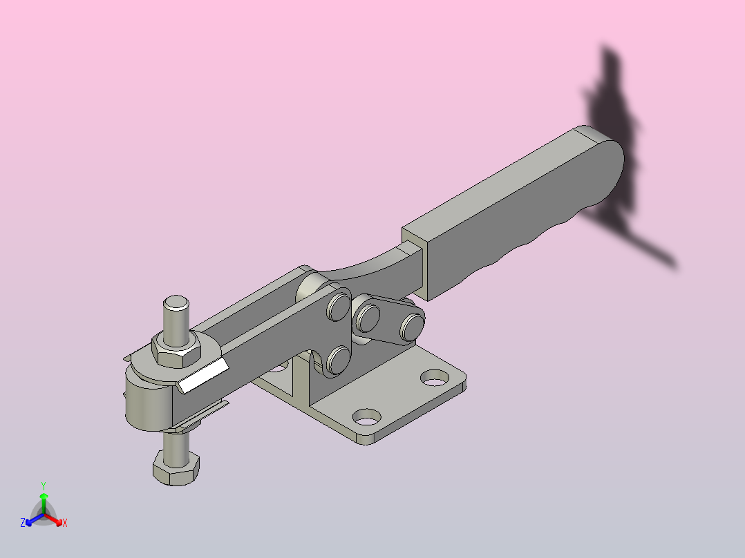 螺栓压头标准系列水平式快速夹钳[QC-21384]正等轴测图