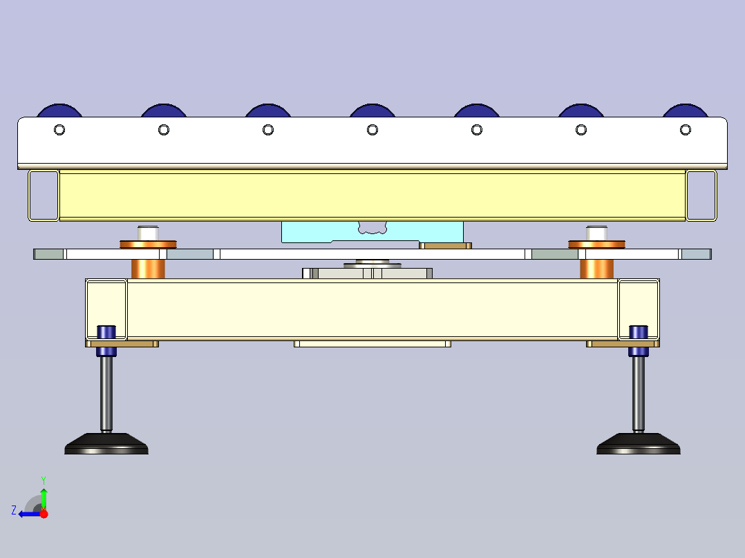 顶升滚筒输送线右视图