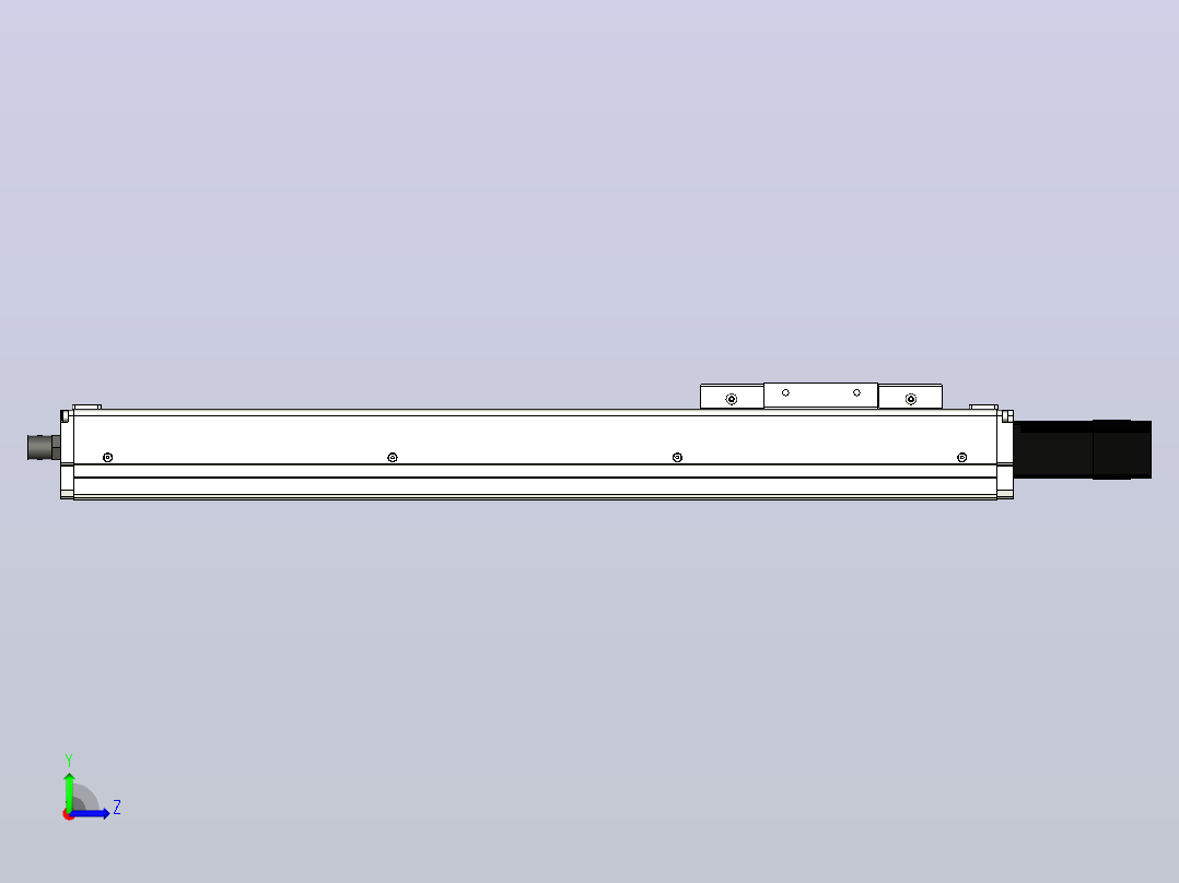 SCS12-400-BC-100W滚珠花健、支撑座、滚珠丝杠、交叉导轨、直线模组左视图