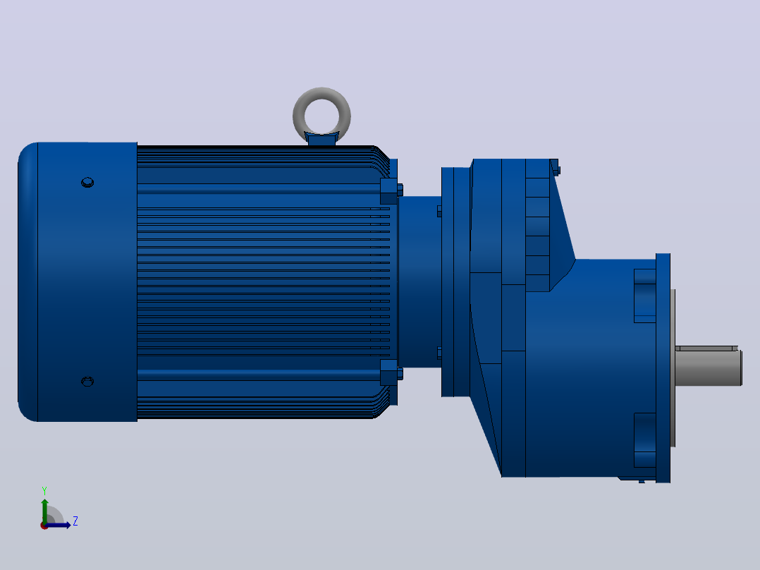 RXF67法兰轴伸式安装斜齿轮减速机RX67-Y1.1-4P-90S-M1-0°-Φ160左视图
