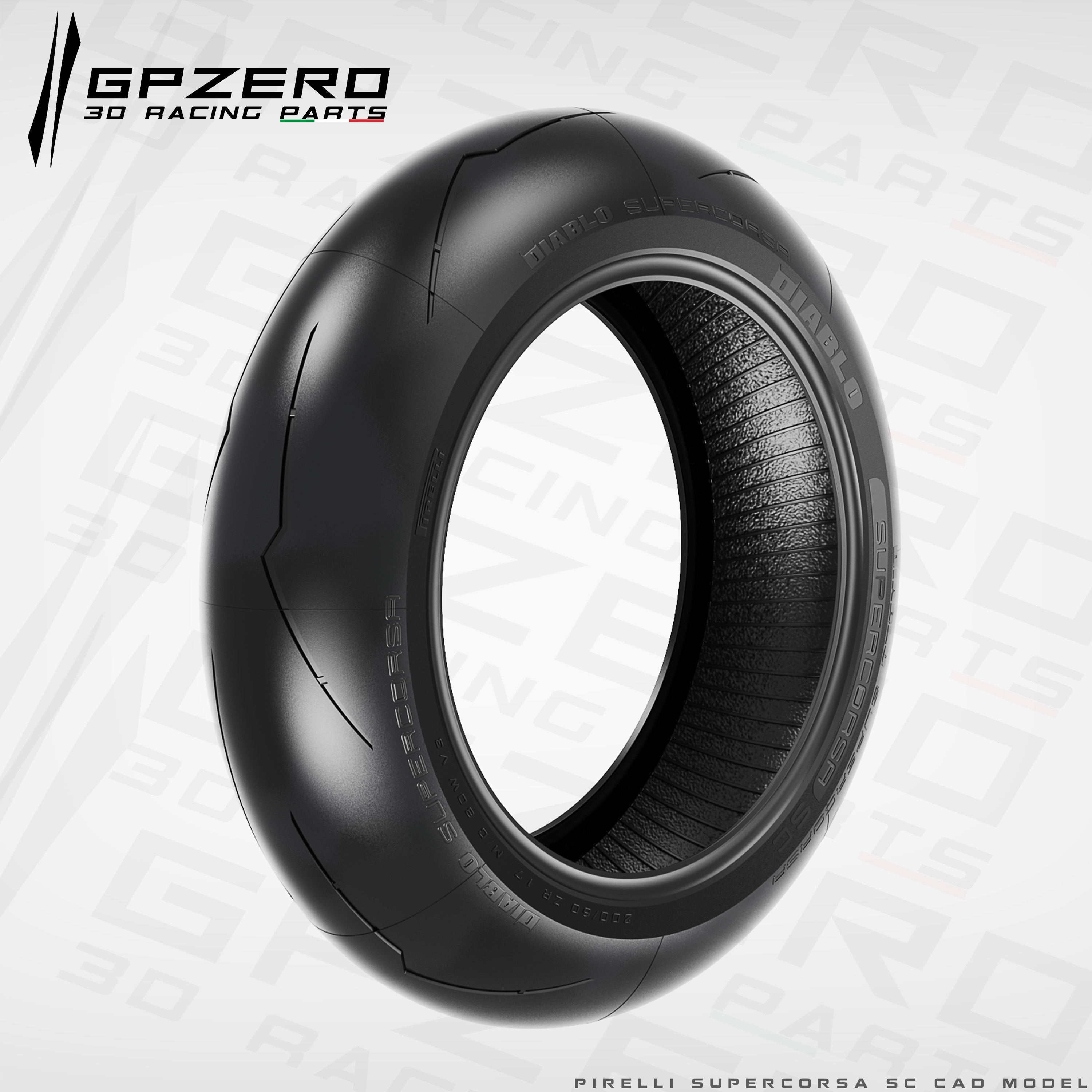 倍耐力 DIABLO SUPERCORSA V3 SC 200_60 zr17 CAD 步骤 STP