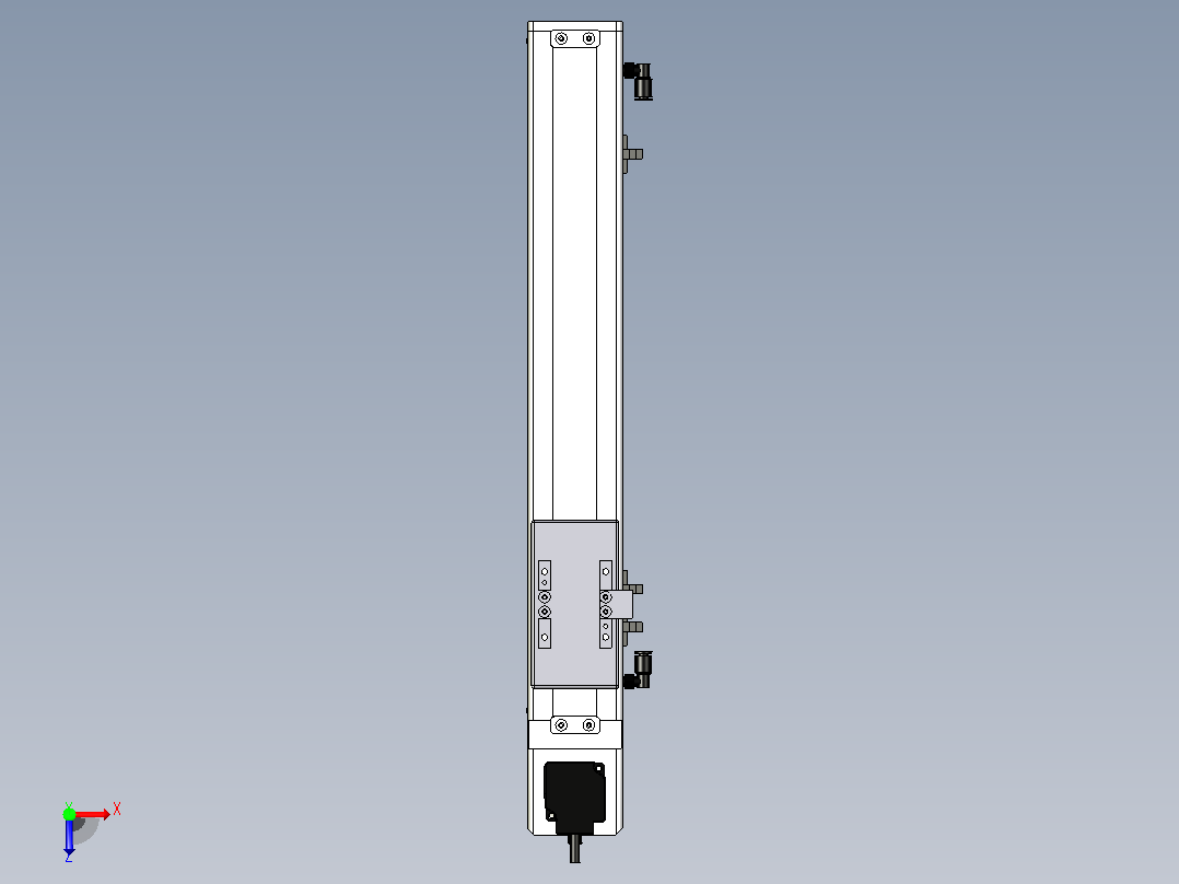 SCM6-300-BW-M10滚珠花健、支撑座、滚珠丝杠、交叉导轨、直线模组俯视图
