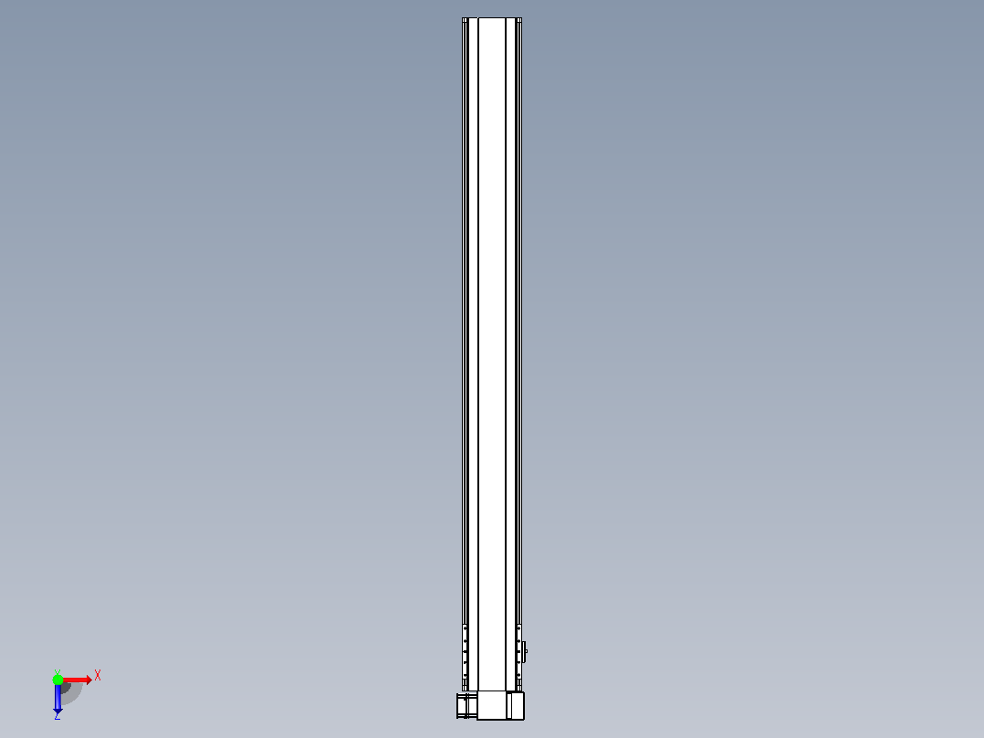 皮带直线轴半封闭可选导轨TPA-HNB-140D-120-L1350-RP-Y-P40-N3俯视图