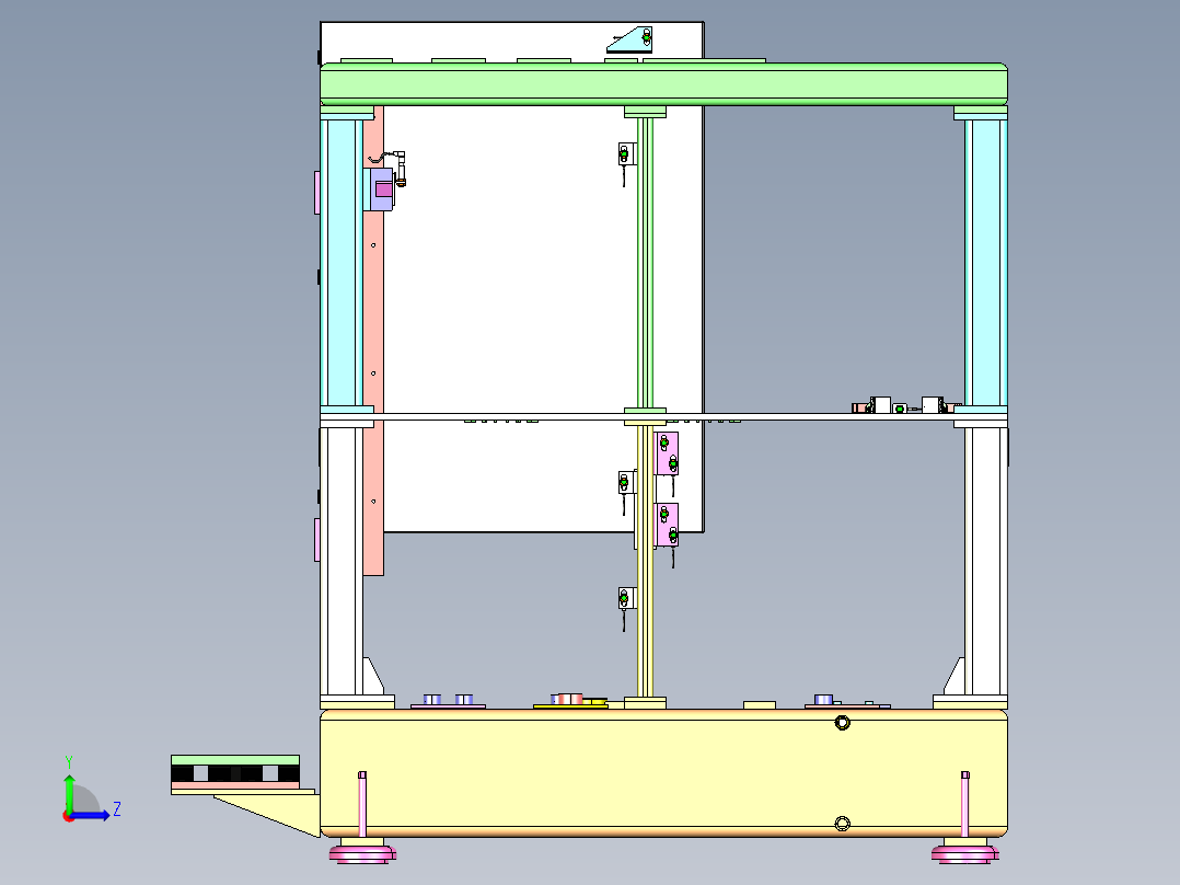 非标框架装配机设备左视图