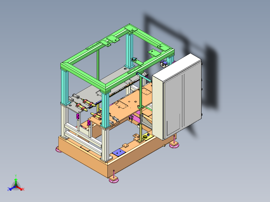非标框架装配机设备正等轴测图