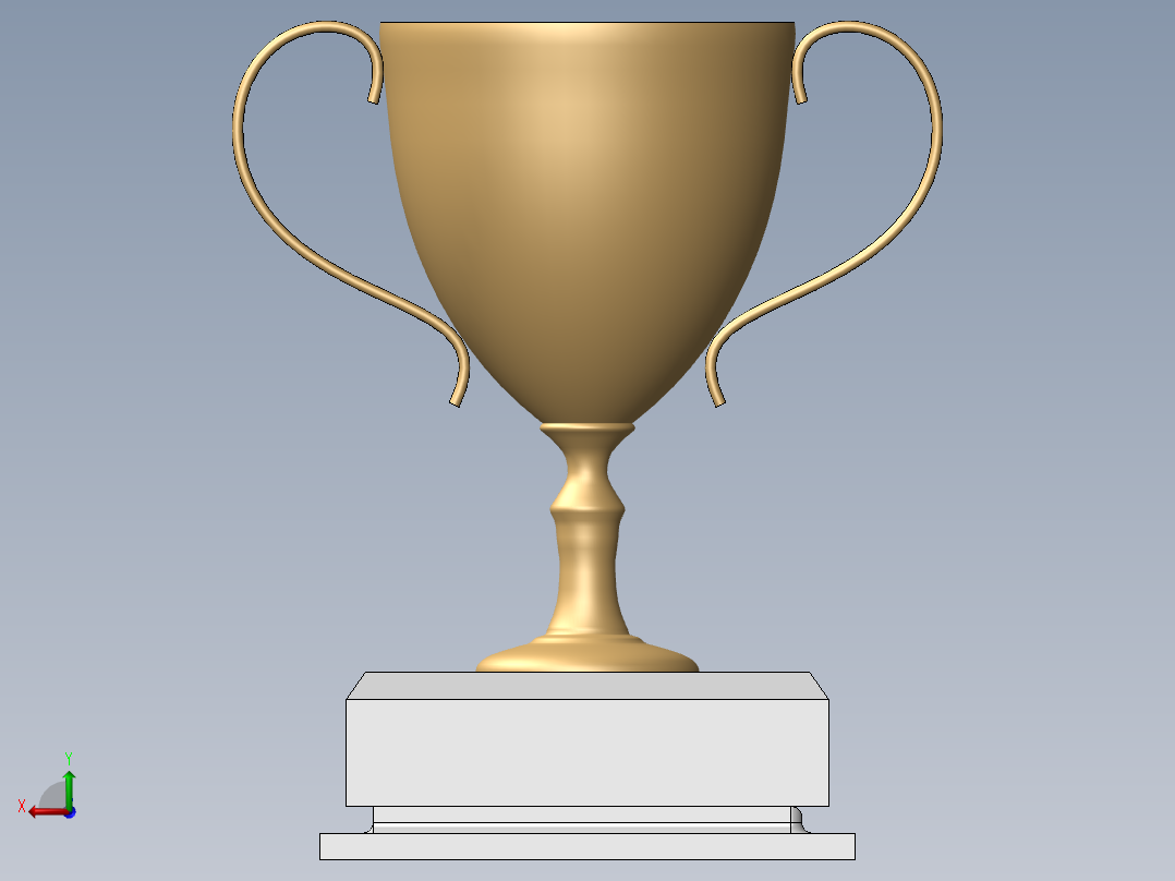 奖杯后视图