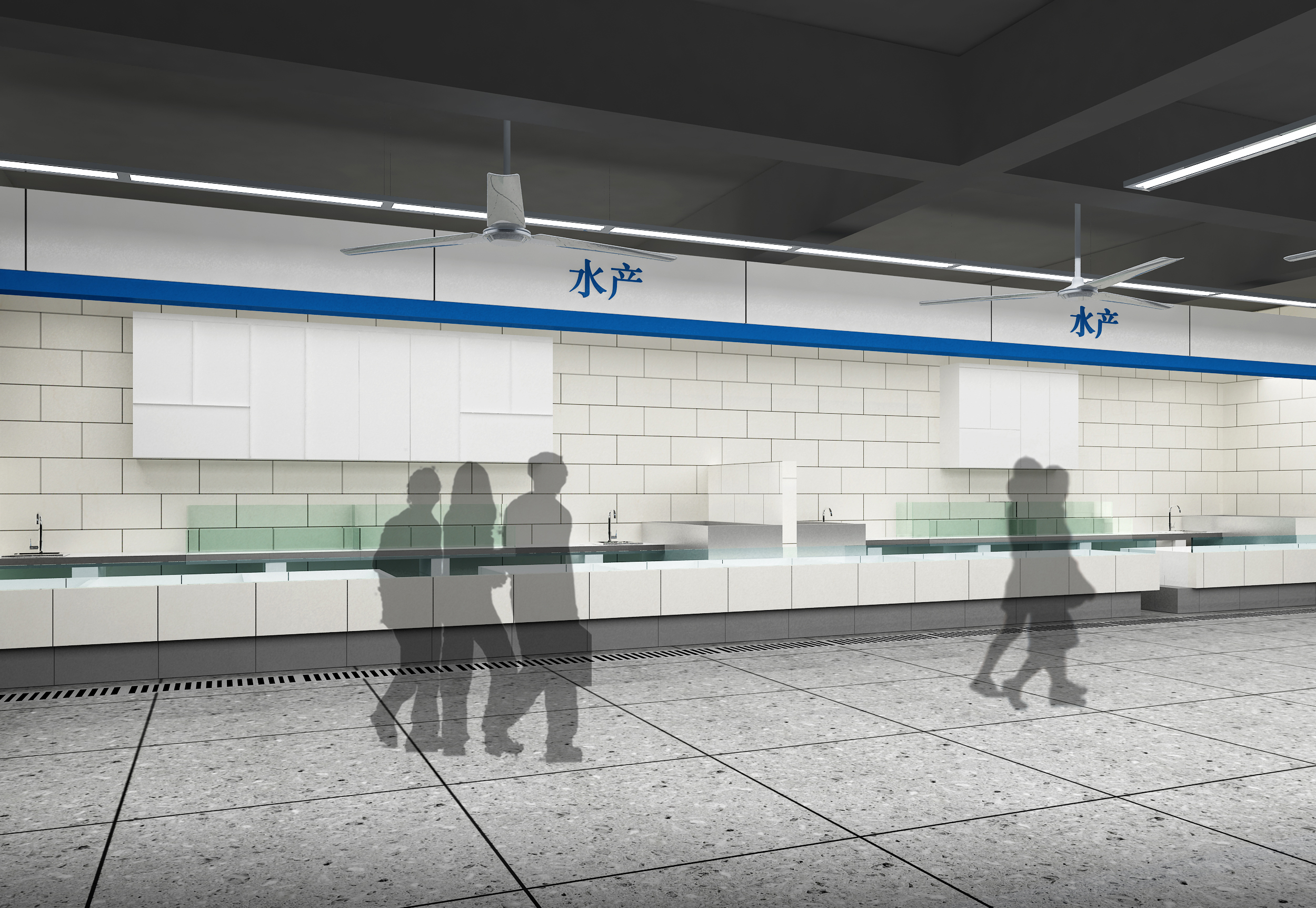 南京成熟社区中心大型便民综合菜市场室内装修CAD图纸尚书巷菜场