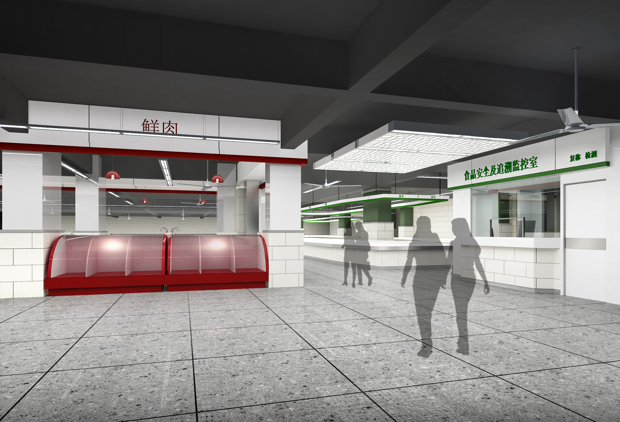 南京成熟社区中心大型便民综合菜市场室内装修CAD图纸尚书巷菜场