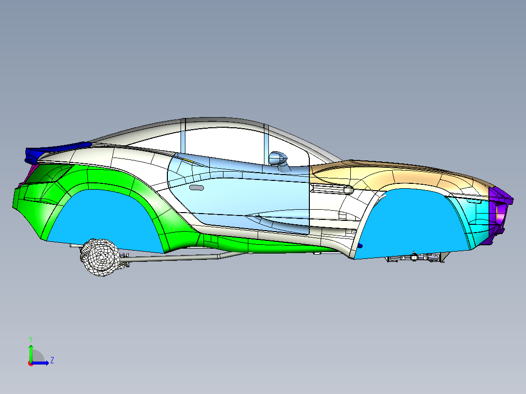Rally Fighter跑车越野车3D图纸_IGS左视图