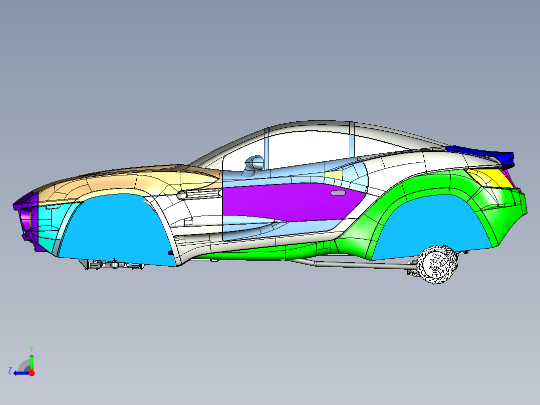 Rally Fighter跑车越野车3D图纸_IGS右视图
