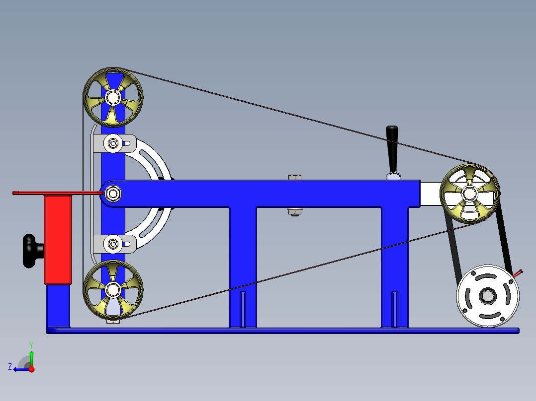 DIY皮带打磨机右视图