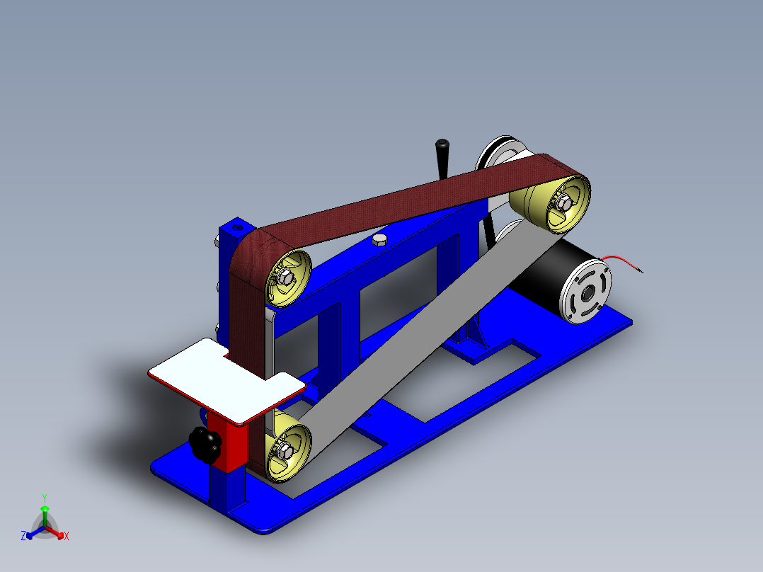 DIY皮带打磨机正等轴测图