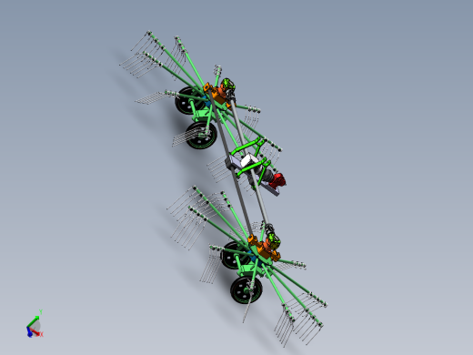 旋转式搂草机3d图纸 电动耙料清洁机构3d图 旋转耙机构3d三维模型