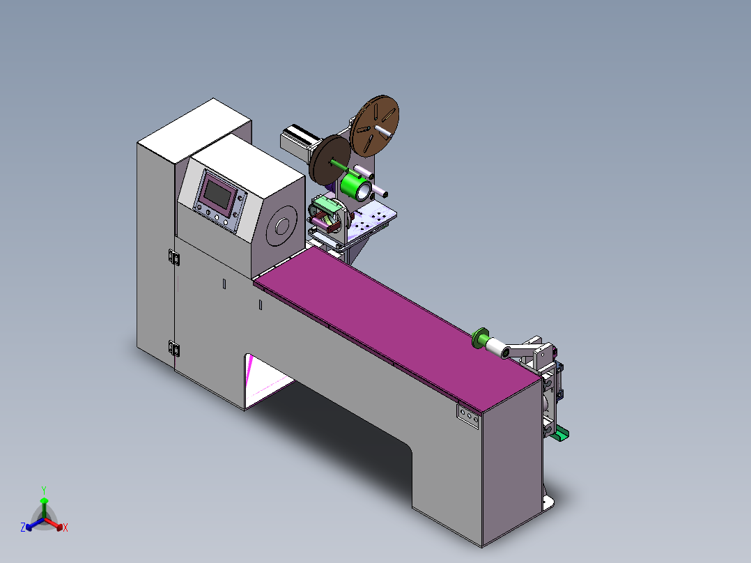 汽车波纹管缠绕机正等轴测图