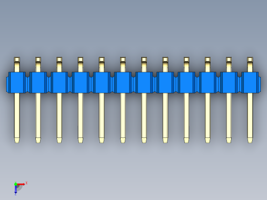 彩色公排针 100mil 2.54mm 系列-DS1022_blue_24p_100mil_TypeSMT_rev1.0俯视缩略图