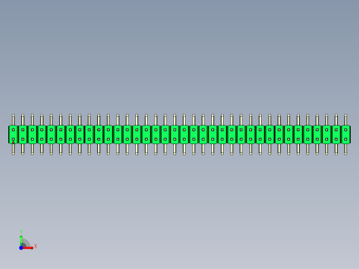 彩色公排针 100mil 2.54mm 系列-DS1022_green_72p_100mil_TypeSMT_rev1.0前视缩略图