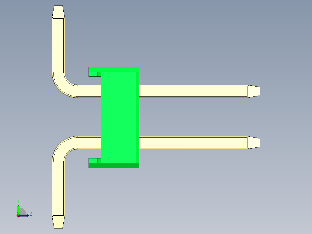彩色公排针 100mil 2.54mm 系列-DS1022_green_72p_100mil_TypeSMT_rev1.0左视图