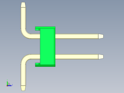 彩色公排针 100mil 2.54mm 系列-DS1022_green_72p_100mil_TypeSMT_rev1.0左视缩略图