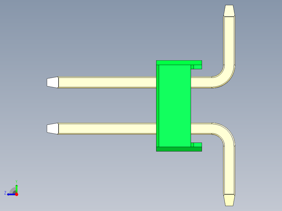 彩色公排针 100mil 2.54mm 系列-DS1022_green_72p_100mil_TypeSMT_rev1.0右视图