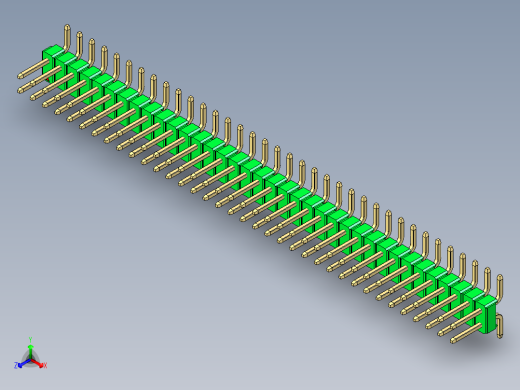 彩色公排针 100mil 2.54mm 系列-DS1022_green_72p_100mil_TypeSMT_rev1.0正等轴测缩略图