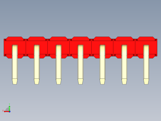 彩色公排针 100mil 2.54mm 系列-DS1022_red_1x07p_100mil_TypeD_rev1.0后视缩略图