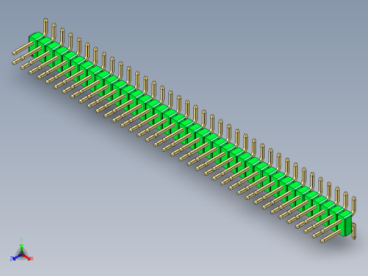 彩色公排针 100mil 2.54mm 系列-DS1022_green_76p_100mil_TypeSMT_rev1.0