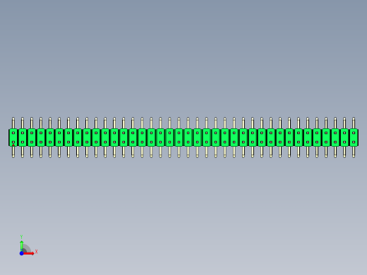 彩色公排针 100mil 2.54mm 系列-DS1022_green_76p_100mil_TypeSMT_rev1.0前视缩略图