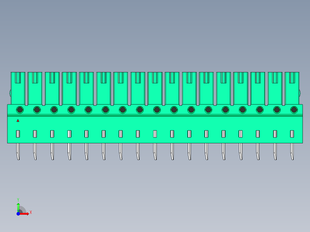 DEGSON 15EDG 系列 3.5mm 插拔式接线端子 FullPack-15EDGB-3.5-17P-14-00AH前视图
