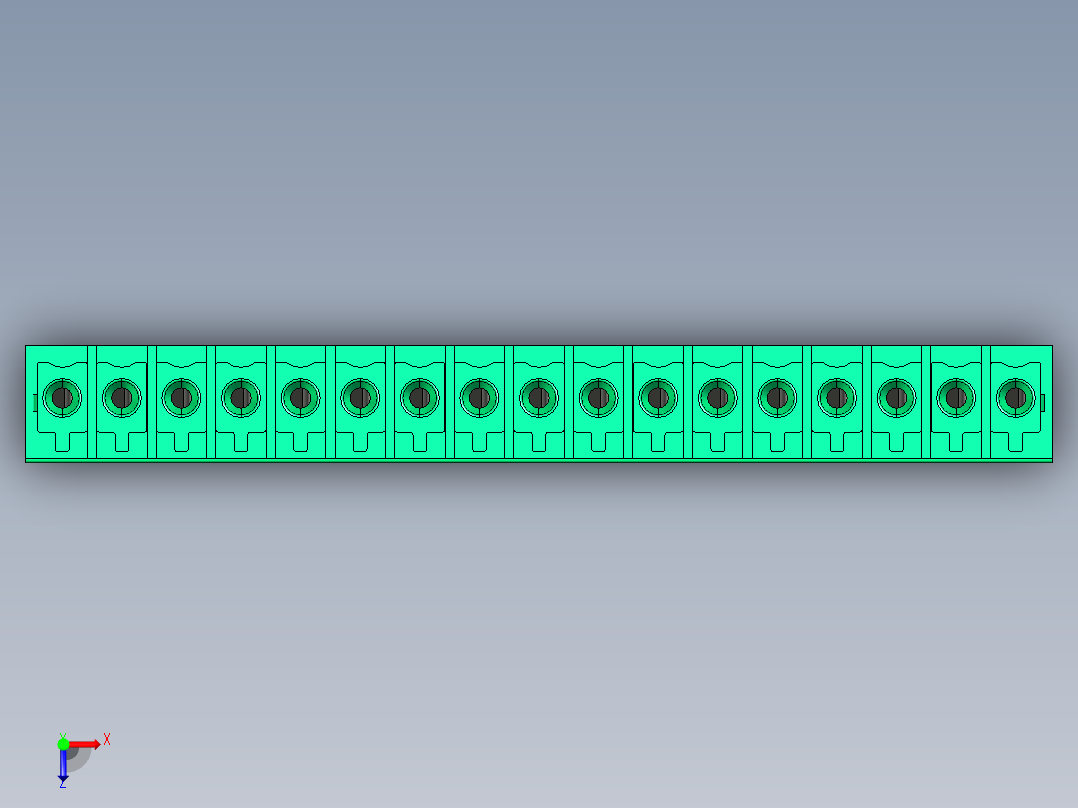DEGSON 15EDG 系列 3.5mm 插拔式接线端子 FullPack-15EDGB-3.5-17P-14-00AH俯视图