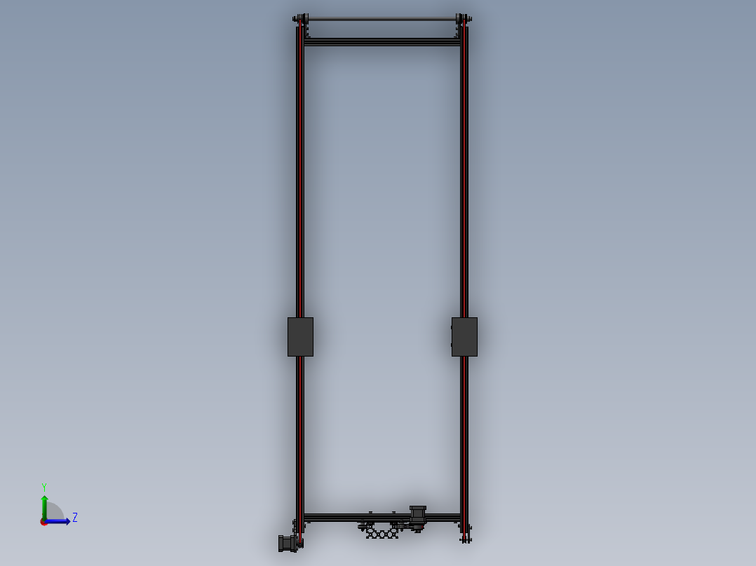 X轴Z轴步进电机直线运动驱动装置设左视图