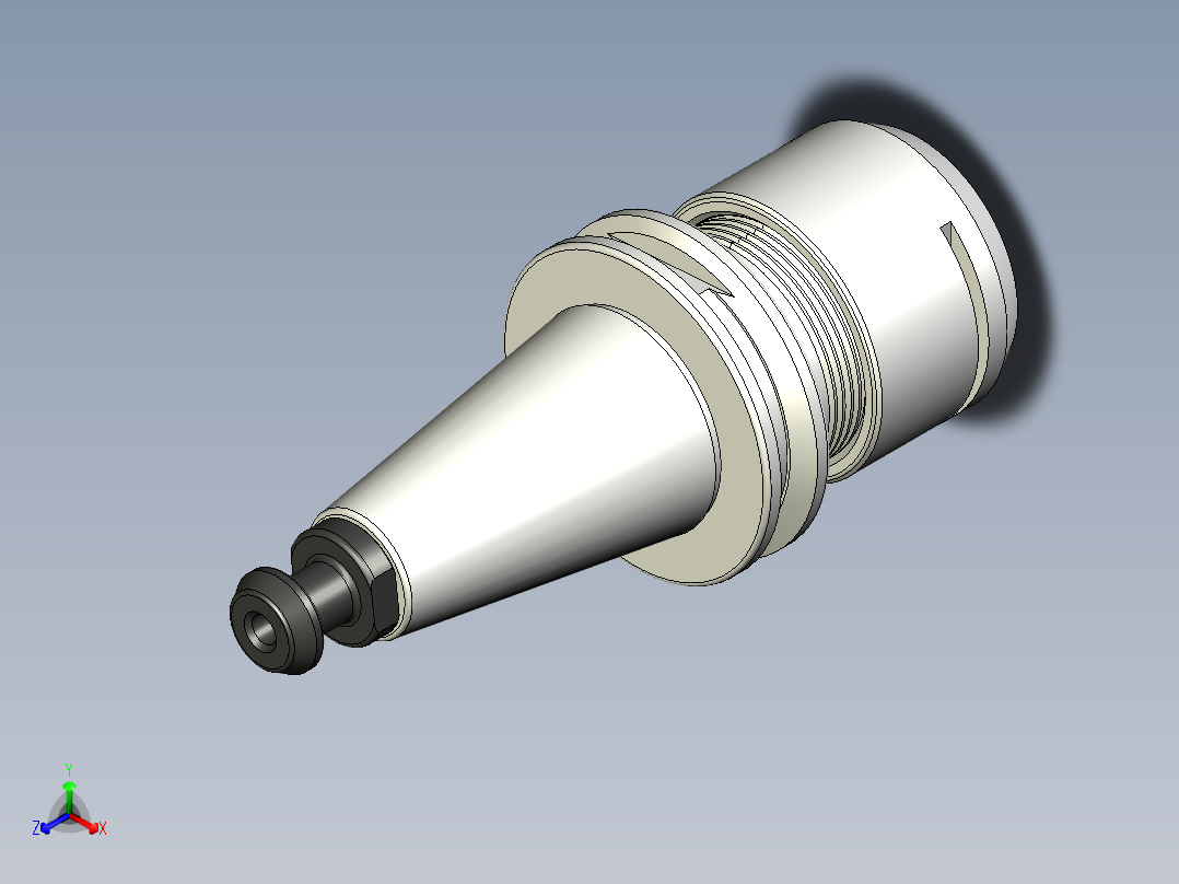 用于 ER20 夹头的 ISO20 刀柄正等轴测图