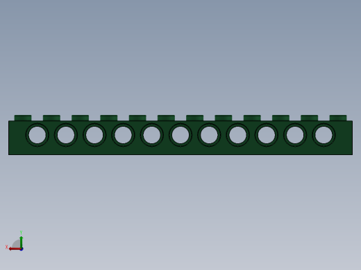 乐高机械组积木（横梁）-42100559 - 3895 Dark Green Technic Brick 1 x 12 with Holes后视缩略图