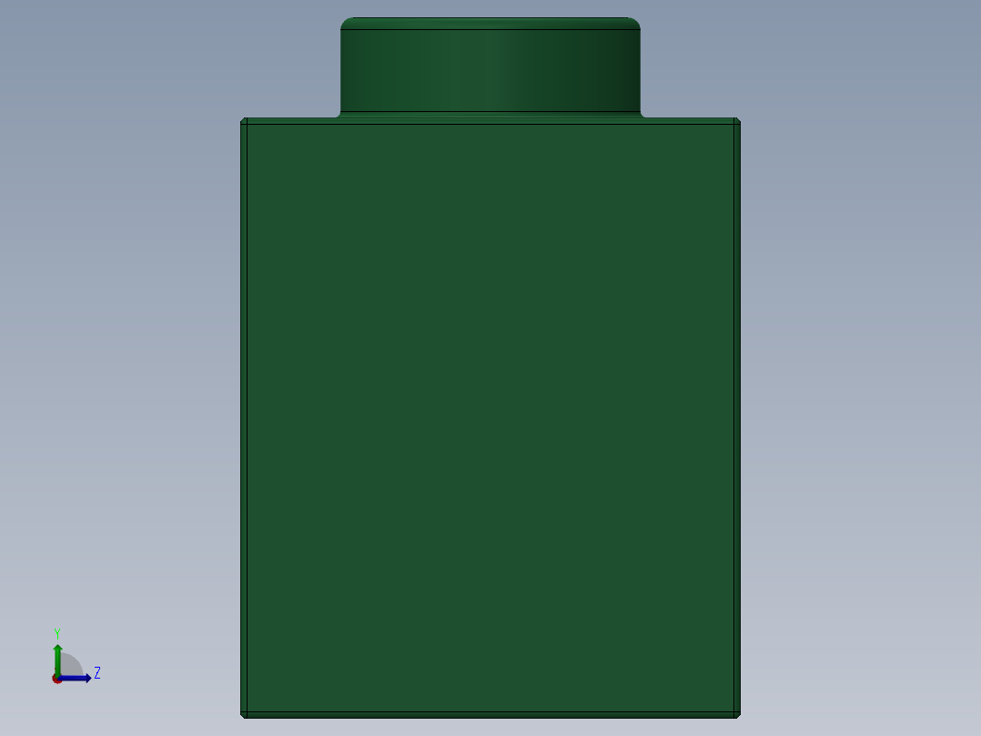 乐高机械组积木（横梁）-42100559 - 3895 Dark Green Technic Brick 1 x 12 with Holes左视图